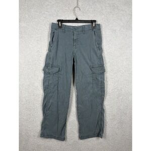 American Eagle Mid Rise Baggy Wide Leg Cargo Pants Womens 2 Lyocell Green